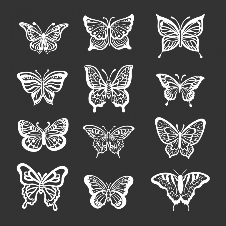 Butterfly Icons Hand Drawn Style Download