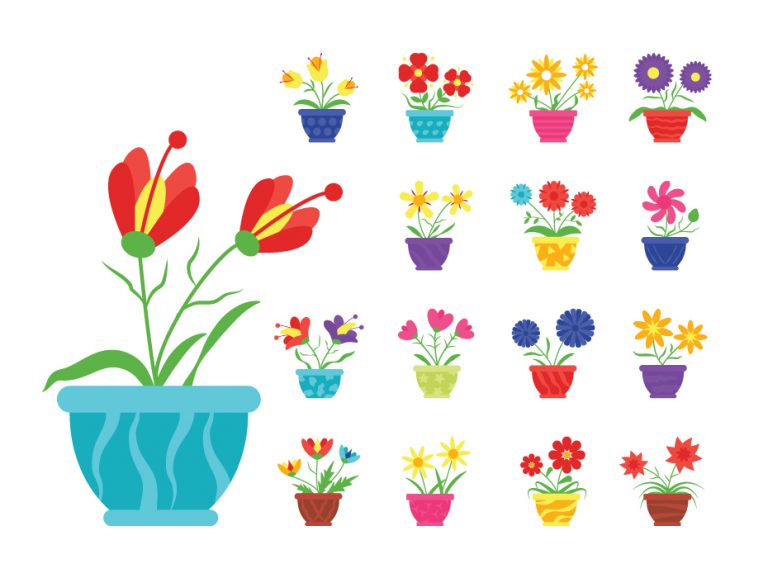 Pot Flower Icons